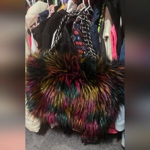 RARE HTF NWOT  VINTAGE BETSEY JOHNSON SHOWSTOPPER FUR TOTE